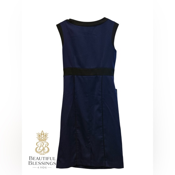 Women’s Junior’s Merona Navy Dress with Black Trim Size 2 Business, Formal - Picture 3 of 8